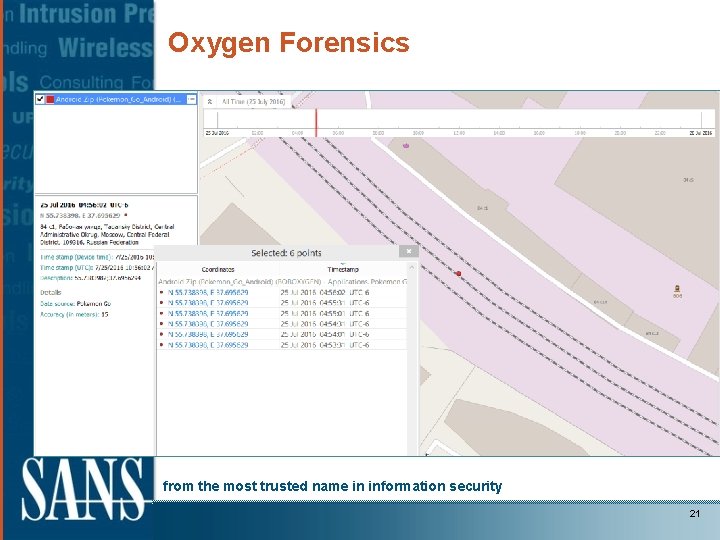Oxygen Forensics from the most trusted name in information security 21 