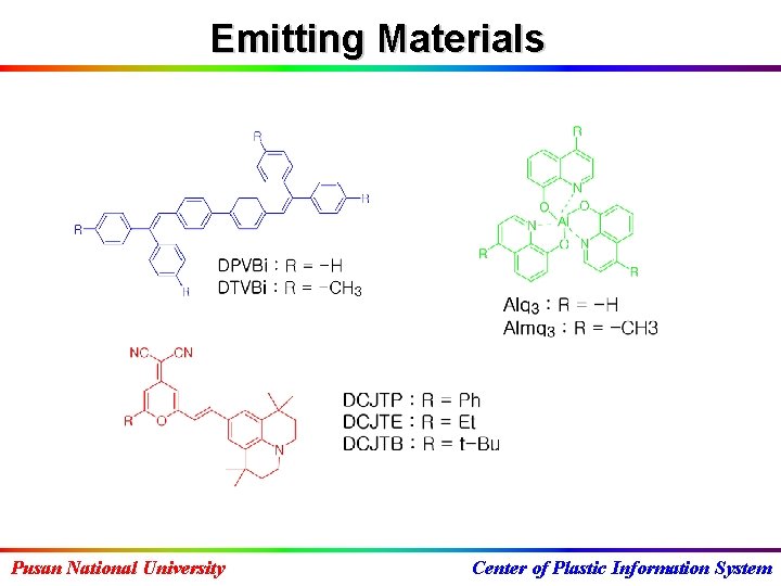 Emitting Materials Pusan National University Center of Plastic Information System 