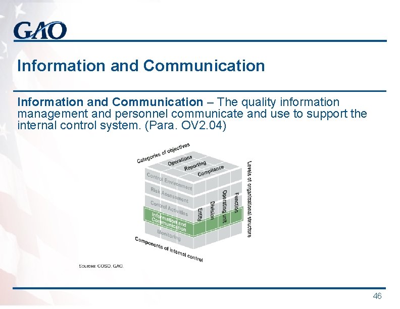 Information and Communication – The quality information management and personnel communicate and use to