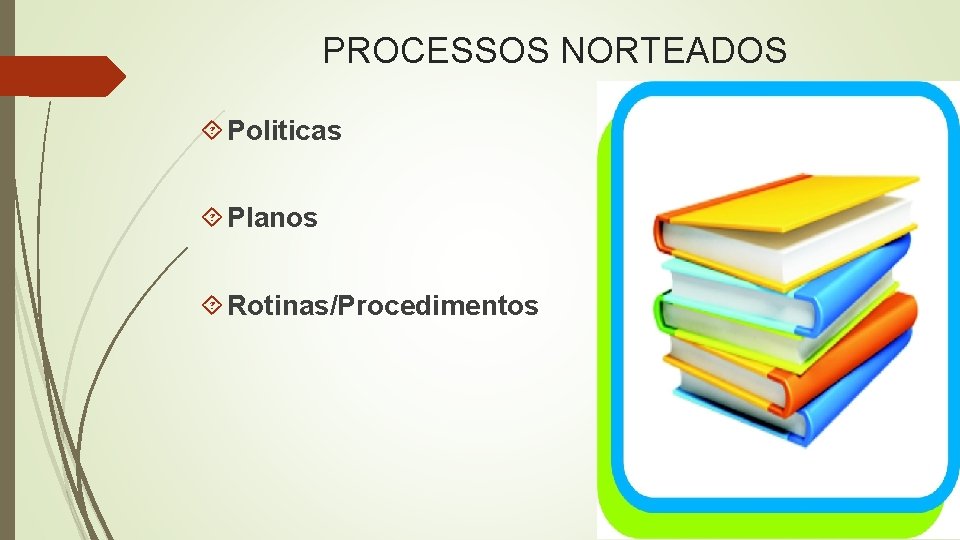PROCESSOS NORTEADOS Politicas Planos Rotinas/Procedimentos 