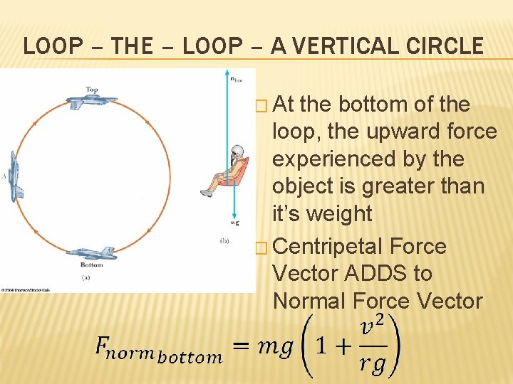 LOOP – THE – LOOP – A VERTICAL CIRCLE � At the bottom of