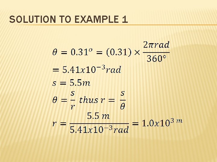 SOLUTION TO EXAMPLE 1 