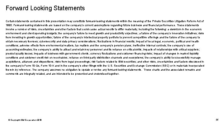 Forward Looking Statements Certain statements contained in this presentation may constitute forward-looking statements within Forward Looking Statements Certain statements contained in this presentation may constitute forward-looking statements within