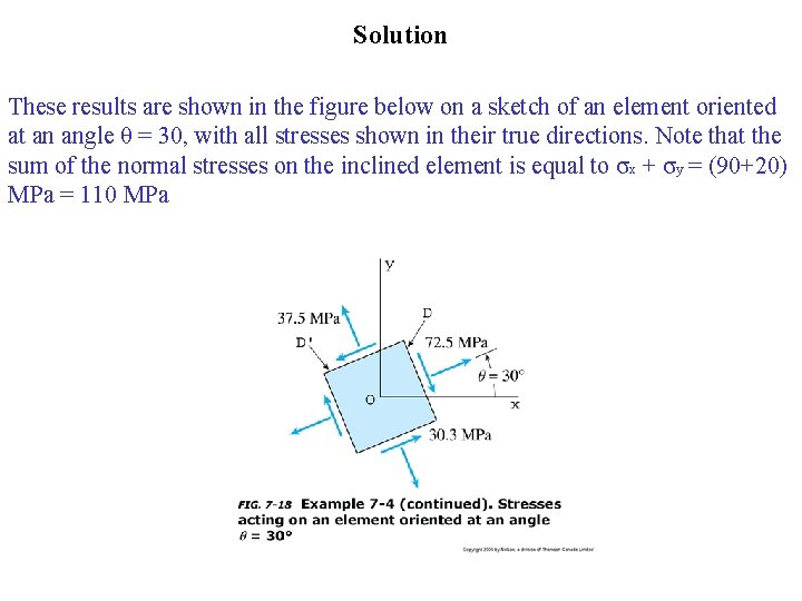 Solution These results are shown in the figure below on a sketch of an