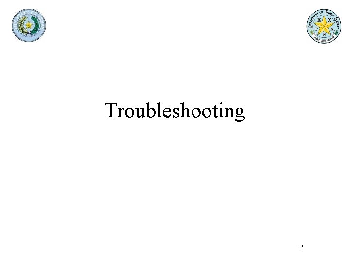 Troubleshooting 46 Troubleshooting 46