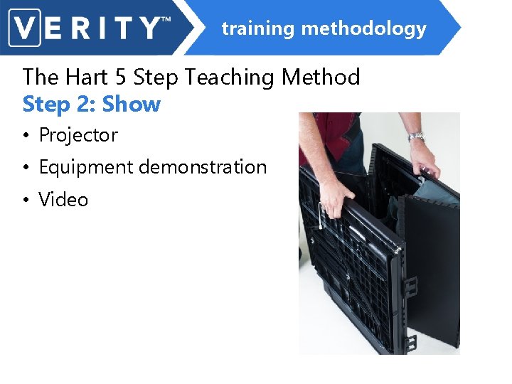 training methodology The Hart 5 Step Teaching Method Step 2: Show • Projector •