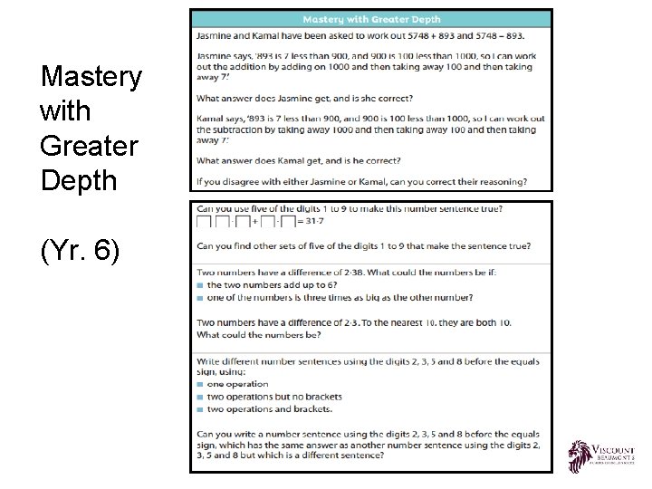 Mastery with Greater Depth (Yr. 6) 
