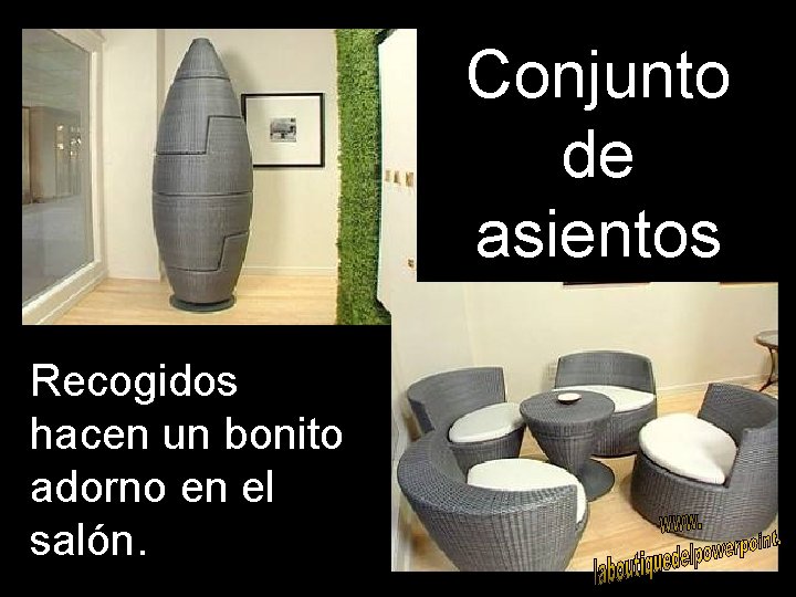 Conjunto de asientos Recogidos hacen un bonito adorno en el salón. 