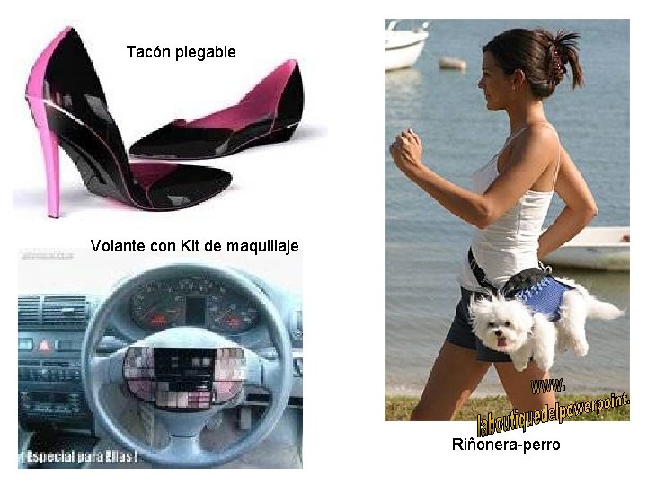 Tacón plegable Volante con Kit de maquillaje Riñonera-perro 