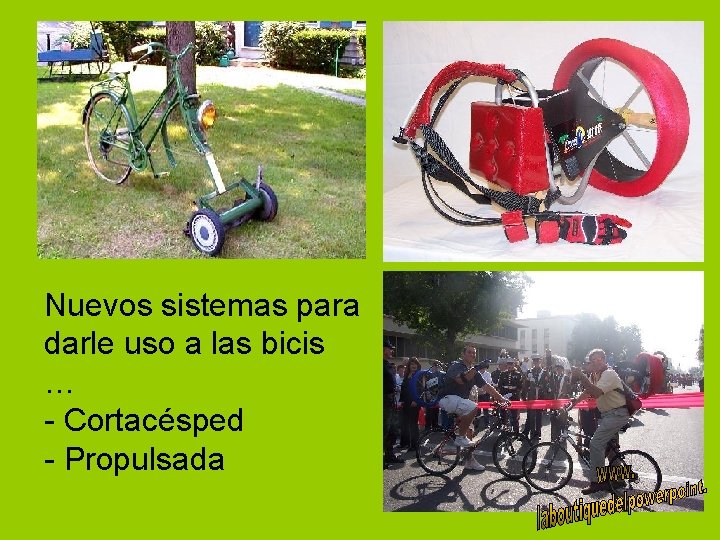 Nuevos sistemas para darle uso a las bicis … - Cortacésped - Propulsada 