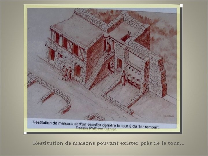 Restitution de maisons pouvant exister près de la tour… 