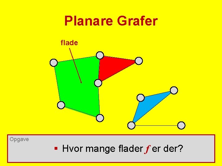 Planare Grafer flade Opgave § Hvor mange flader f er der? 