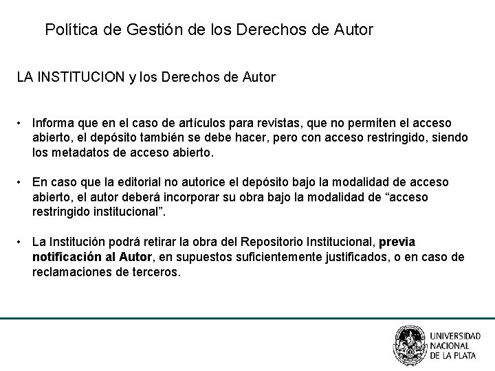  Política de Gestión de los Derechos de Autor LA INSTITUCION y los Derechos