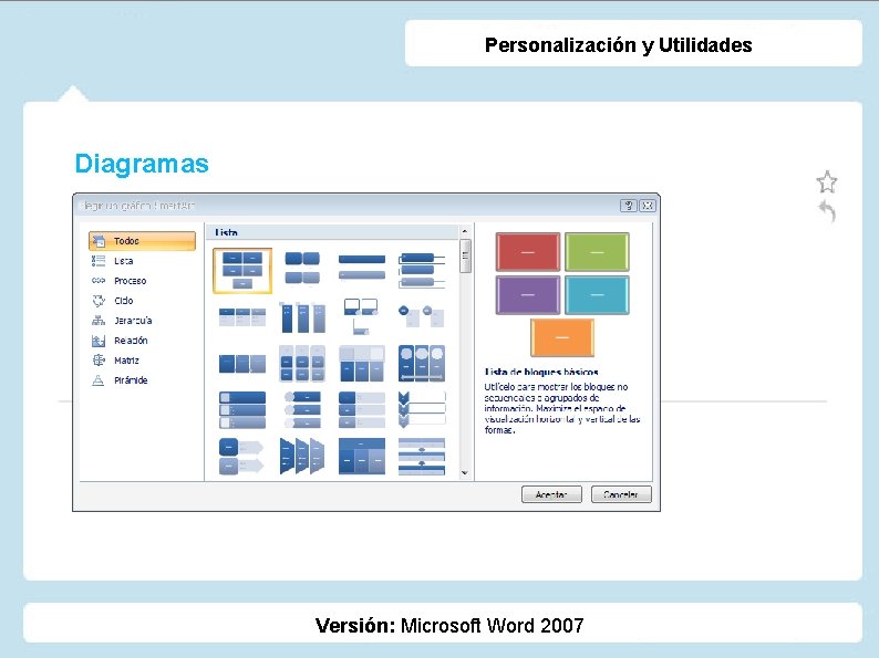 Personalización y Utilidades Diagramas Versión: Microsoft Word 2007 Personalización y Utilidades Diagramas Versión: Microsoft Word 2007