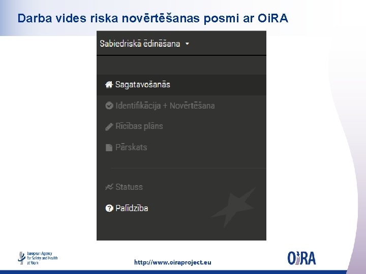 Darba vides riska novērtēšanas posmi ar Oi. RA 