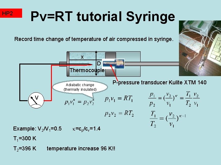Pv=RT tutorial Syringe HP 2 TZ 2 Record time change of temperature of air Pv=RT tutorial Syringe HP 2 TZ 2 Record time change of temperature of air