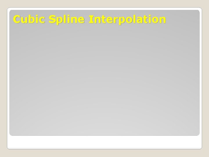 Cubic Spline Interpolation 