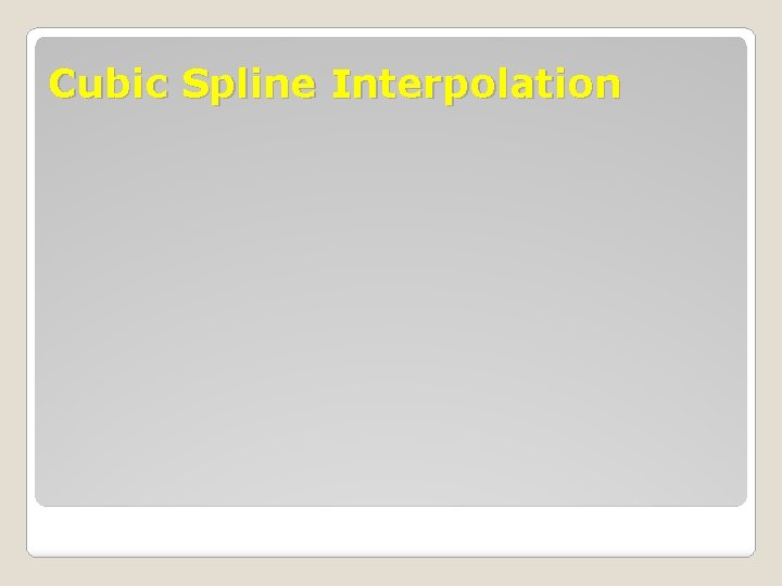 Cubic Spline Interpolation 