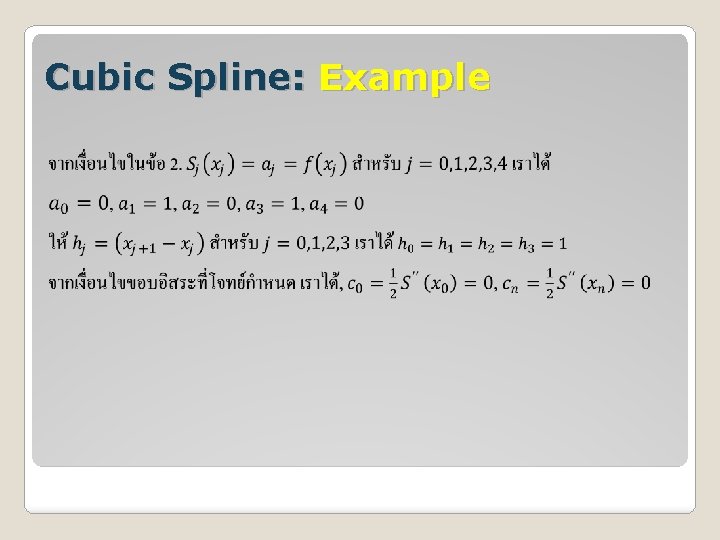 Cubic Spline: Example 