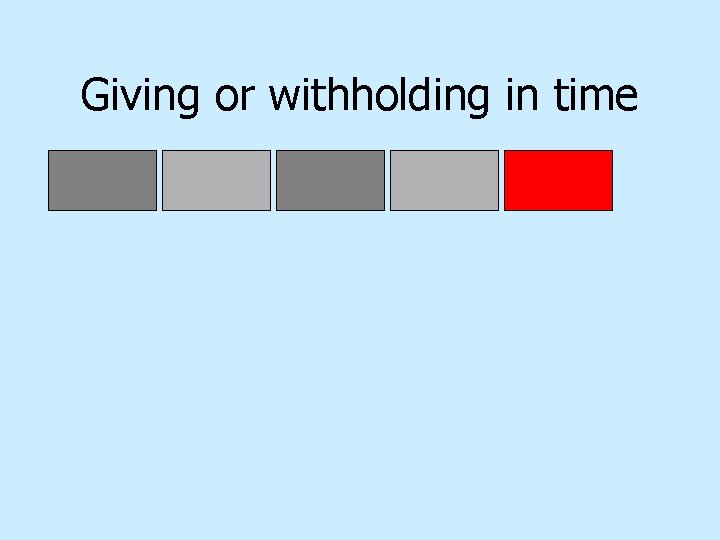 Giving or withholding in time 