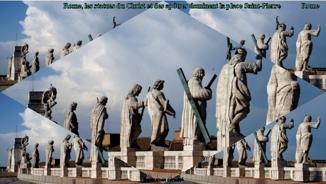 Rome, les statues du Christ et des apôtres dominent la place Saint-Pierre Rome 