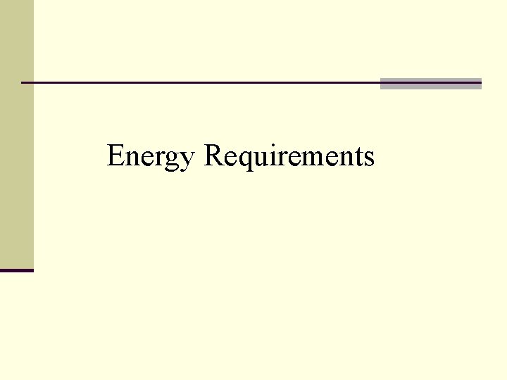 Energy Requirements 