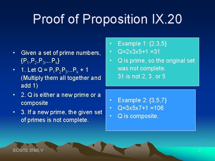 Proof of Proposition IX. 20 • Given a set of prime numbers, {P 1,