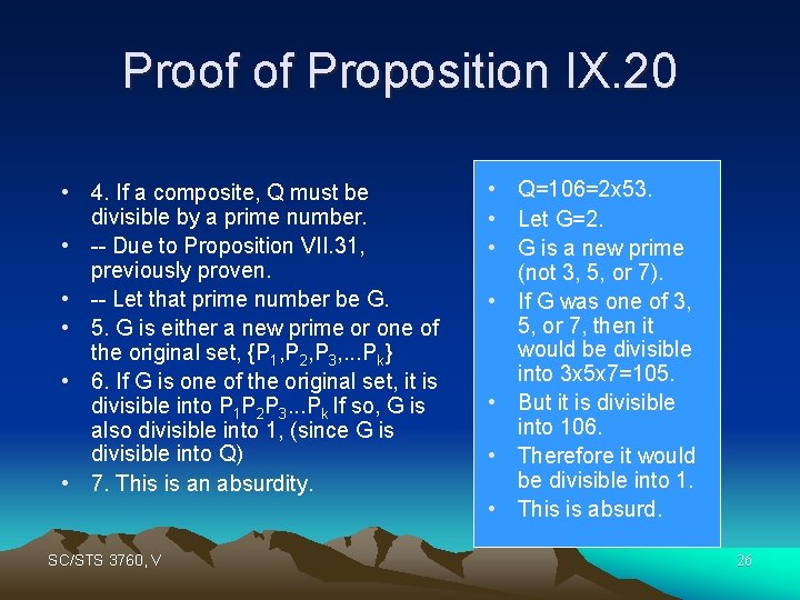 Proof of Proposition IX. 20 • 4. If a composite, Q must be divisible