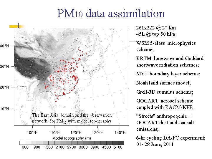 PM 10 data assimilation 261 x 222 @ 27 km 45 L @ top