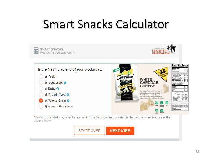Smart Snacks Calculator 38 
