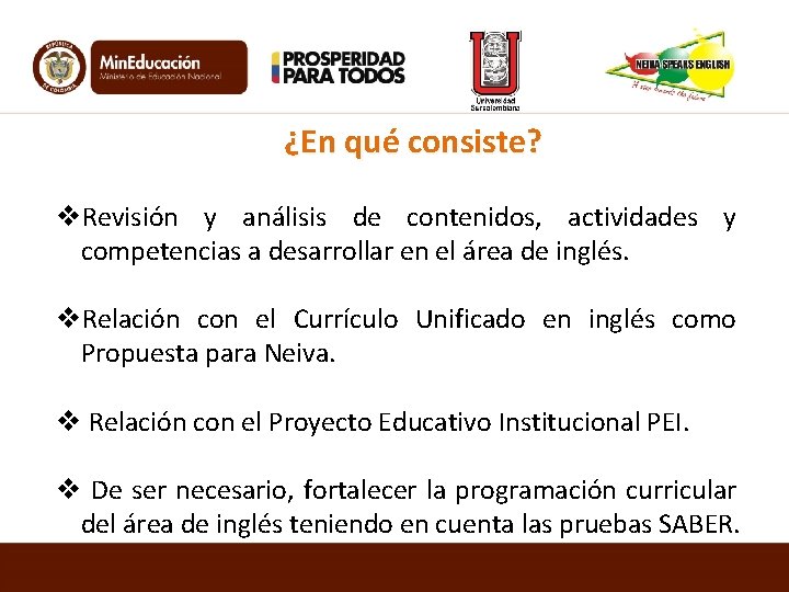 ¿En qué consiste? v. Revisión y análisis de contenidos, actividades y competencias a desarrollar