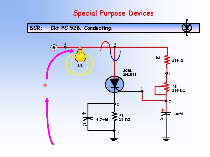 Special Purpose Devices SCR; Ckt PC 52 B. Conducting. G 3 4 R 2