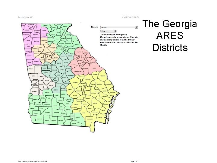 The Georgia ARES Districts 