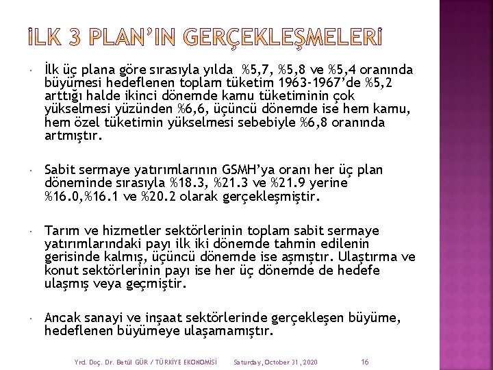  İlk üç plana göre sırasıyla yılda %5, 7, %5, 8 ve %5, 4