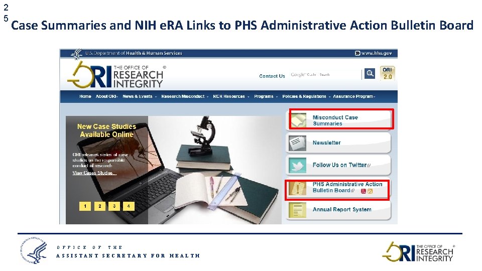 2 5 Case Summaries and NIH e. RA Links to PHS Administrative Action Bulletin