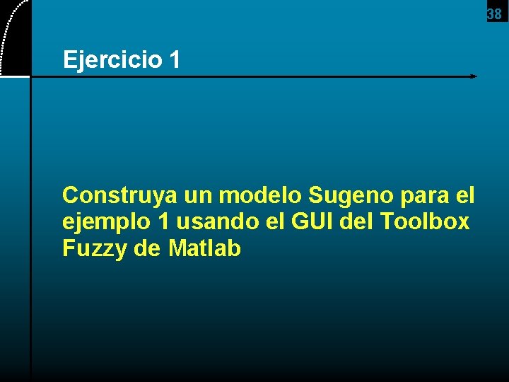 38 Ejercicio 1 Construya un modelo Sugeno para el ejemplo 1 usando el GUI