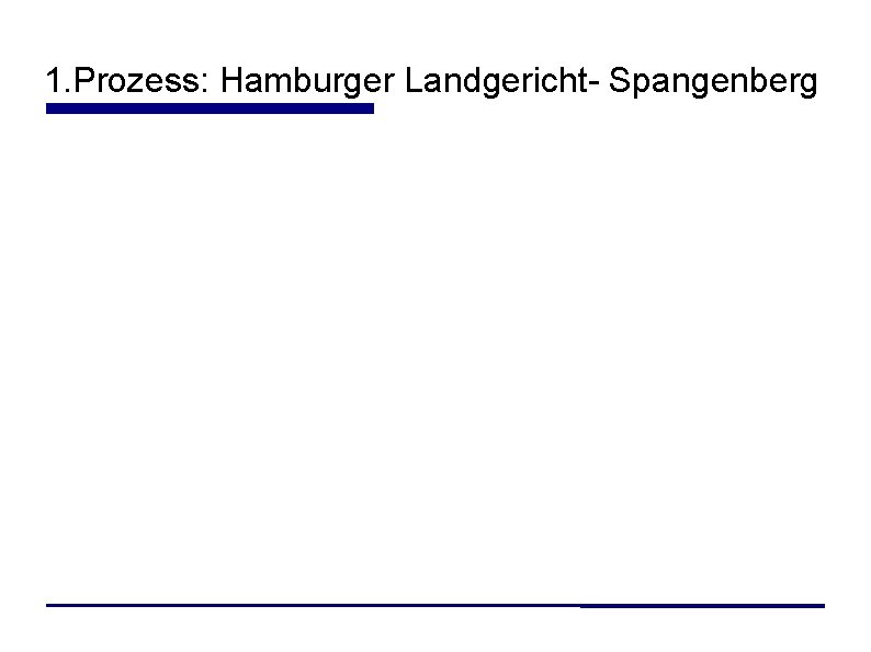 1. Prozess: Hamburger Landgericht- Spangenberg 