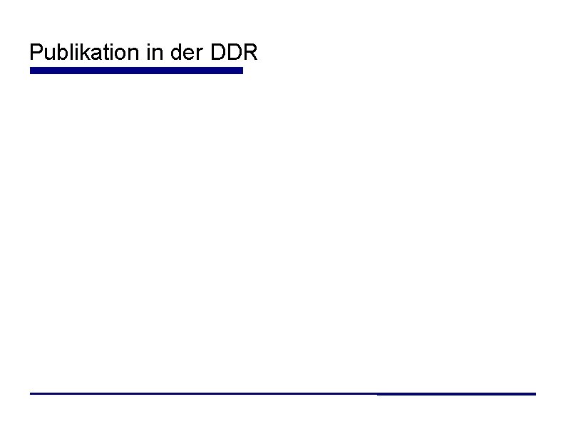 Publikation in der DDR 