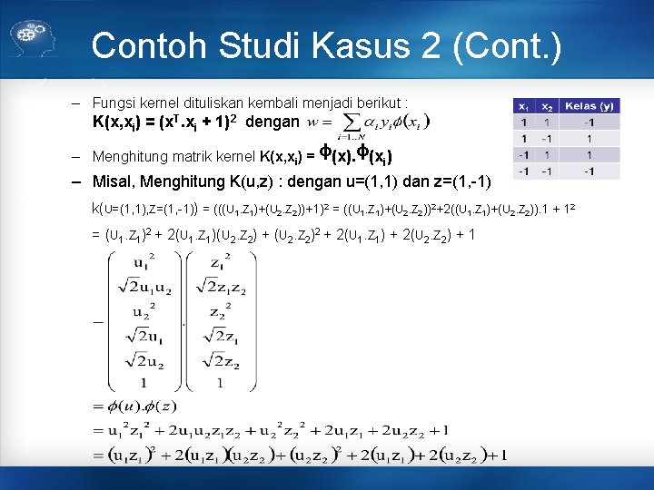 Contoh Studi Kasus 2 (Cont. ) – Fungsi kernel dituliskan kembali menjadi berikut :