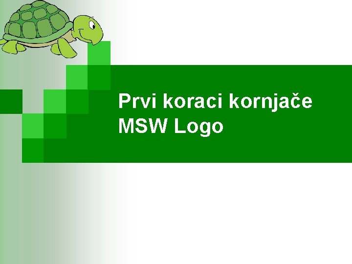 Prvi koraci kornjače MSW Logo 