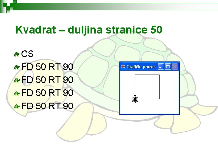 Kvadrat – duljina stranice 50 CS FD 50 RT 90 