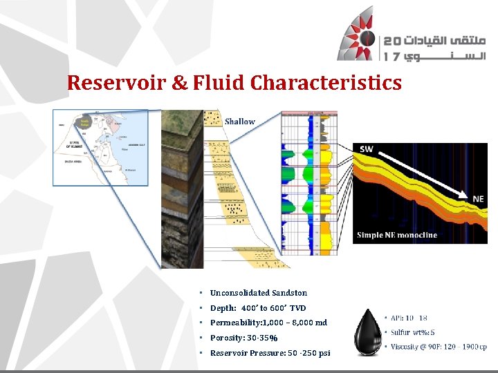 Reservoir & Fluid Characteristics • Unconsolidated Sandston • Depth: 400’ to 600’ TVD •