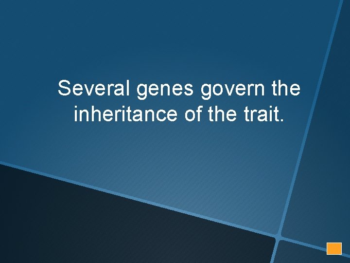 Several genes govern the inheritance of the trait. 