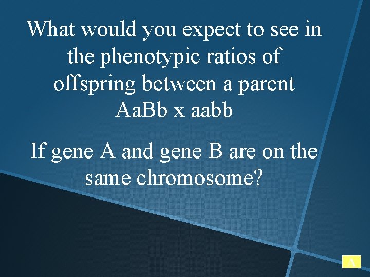 What would you expect to see in the phenotypic ratios of offspring between a