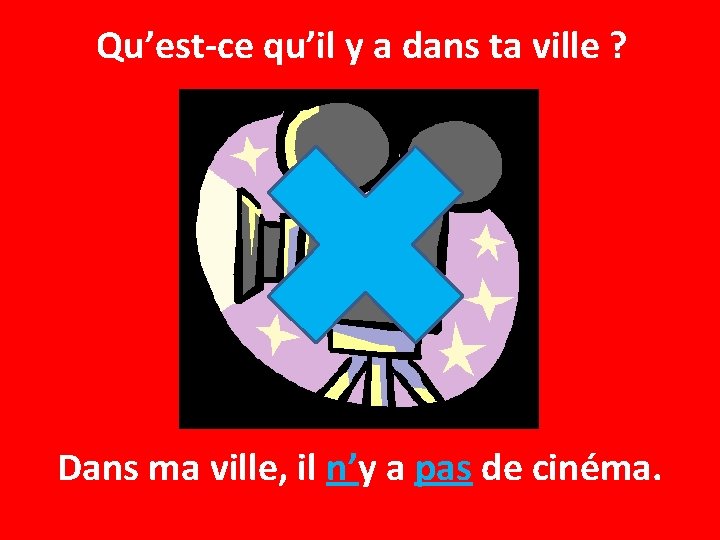 Qu’est-ce qu’il y a dans ta ville ? Dans ma ville, il n’y a