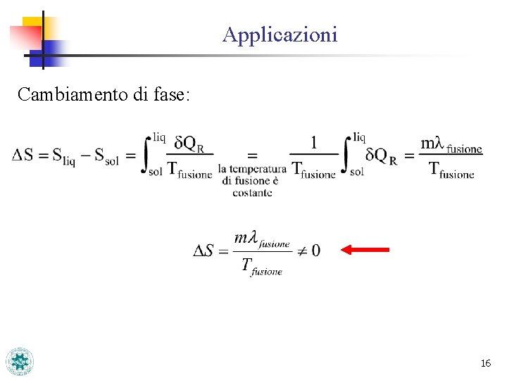 Applicazioni Cambiamento di fase: 16 