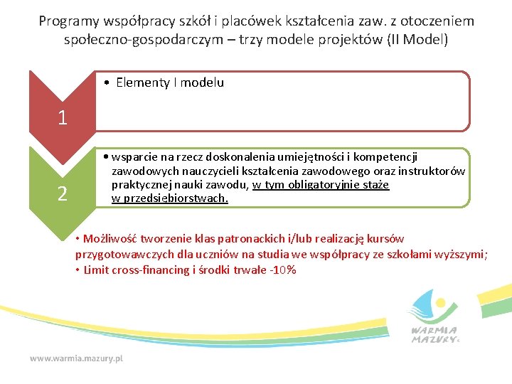 Programy współpracy szkół i placówek kształcenia zaw. z otoczeniem społeczno-gospodarczym – trzy modele projektów