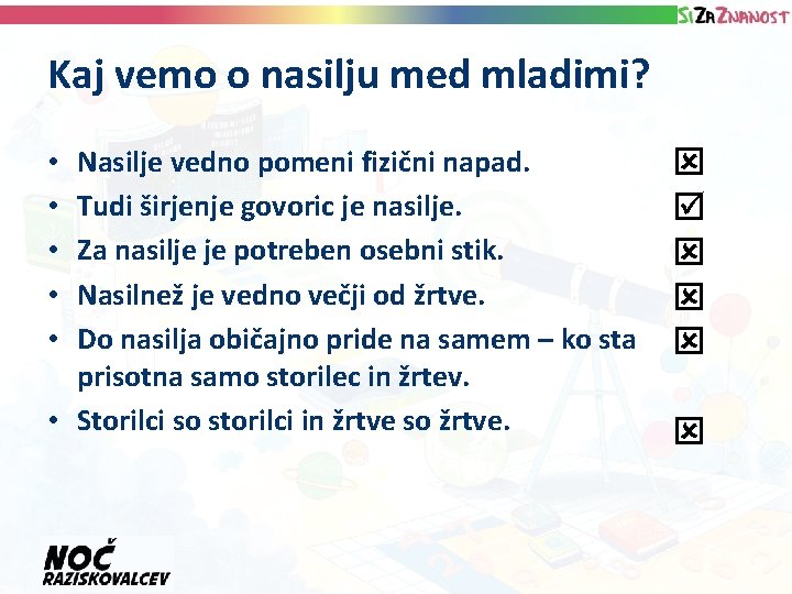 Kaj vemo o nasilju med mladimi? Nasilje vedno pomeni fizični napad. Tudi širjenje govoric