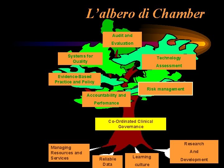 L’albero di Chamber Audit and Evaluation Systems for Quality Technology Assessment Evidence-Based Practice and