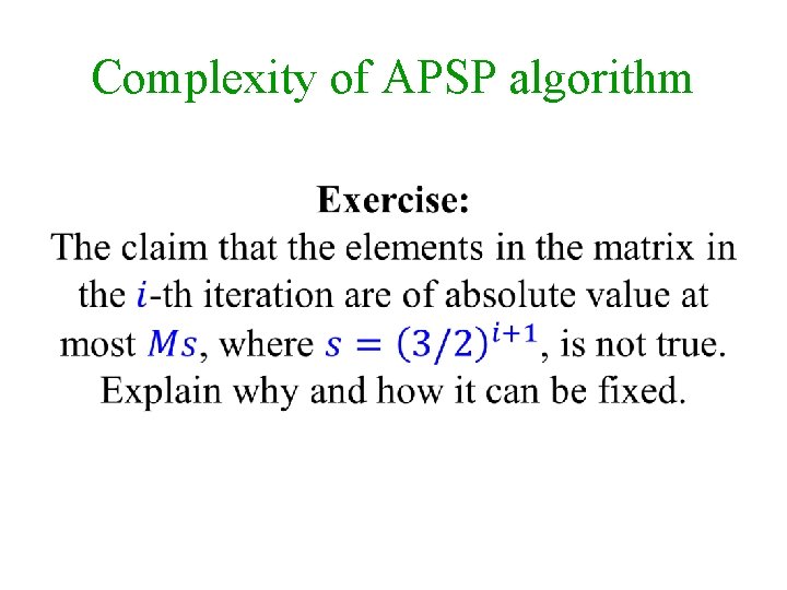 Complexity of APSP algorithm 